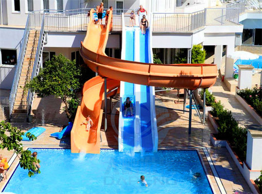 قیمت خوب Rainbow Racing Curved Swimming Pool Water Slide Combo CE RoHS Approved آنلاین