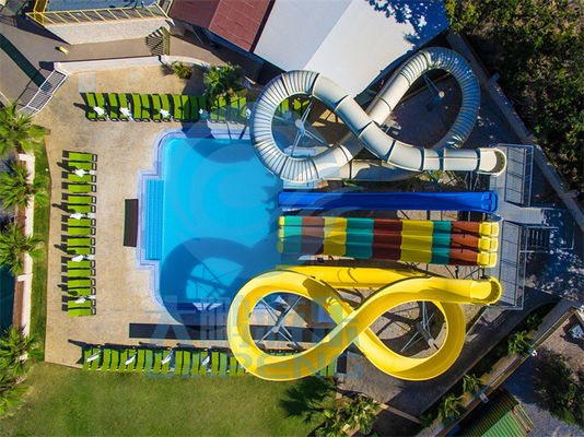 قیمت خوب Hotel 6m Swimming Pool Water Slide Set Static Proof Fiberglass Customized Color آنلاین