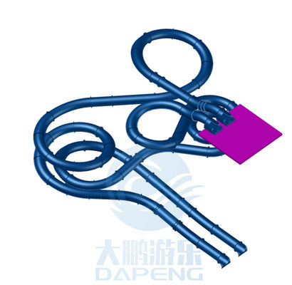 قیمت خوب 10M استخر شنا آب اسلاید دو طرفه بسته فیبرگلاس ضد UV استاتیک آنلاین