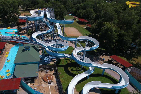 قیمت خوب OEM Outdoor Aqua Theme Adventure Park Water Slide Big 12mm Fiberglass Thickness آنلاین