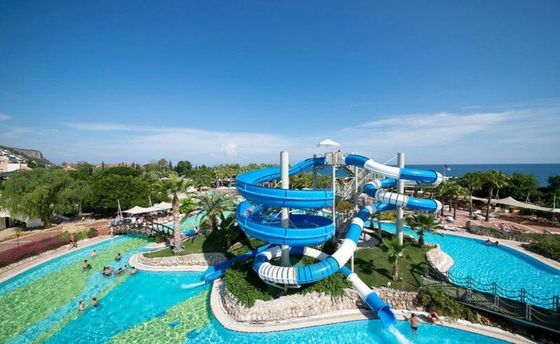 قیمت خوب 15m Height Fiberglass Pool Slide Water Theme Splash Amusement Park Equipment For Children آنلاین