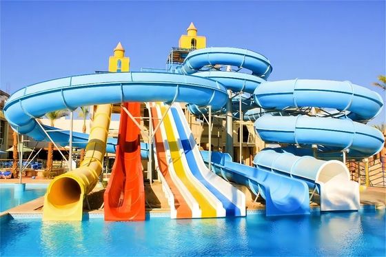 قیمت خوب 8m Height Water Park Slide Underground Swimming Pool Equipment آنلاین