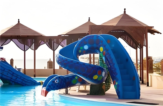 قیمت خوب سرخوردن استخر شنای پاشش آب فایبرگلاس پارک آبی مجموعه حیوانات فیل مار رنگین کمان سرسره استخر کودکان آنلاین