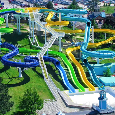 قیمت خوب Customized Size 6-8mm Thickness Fiberglass Water Park Slide with Over 10 Years Service Life آنلاین