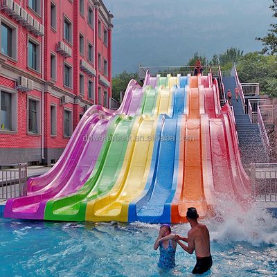 قیمت خوب Commercial Fiberglass Rainbow Racing Slide with 10m Height 43m Length and 8-10mm Thickness for Water Parks آنلاین