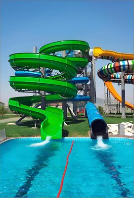 قیمت خوب Adult Spiral Combination Water Slide With Perfectly Designed Slide Color Customizable Suitable For Home Outdoor آنلاین