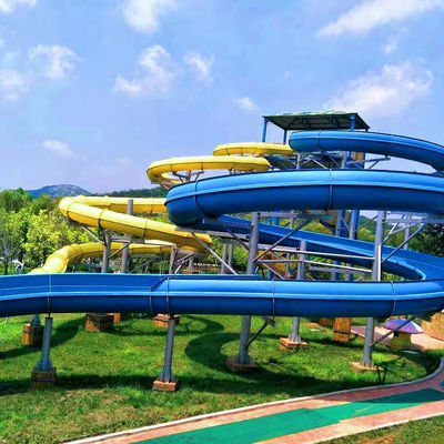 قیمت خوب Customized Size Colorful Fiberglass Water Slide for Outdoor Water Parks and Pools آنلاین