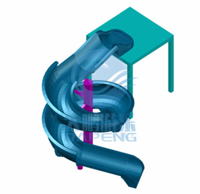 OEM 3.3 متر فیبرگلاس پارک آبی استخر شنا اسلاید - آبی