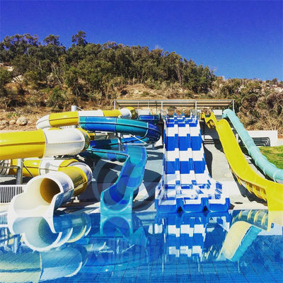 قیمت خوب FRP Resort Water Slide Combo Children Adults Big Pool Water Slides RoHS Approved آنلاین