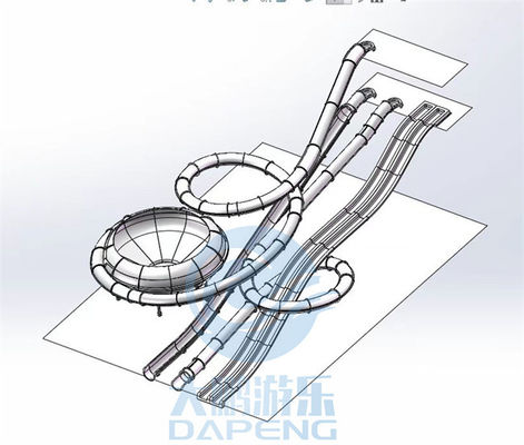 قیمت خوب Water Park Aqualoop Water Slide Fiberglass Swimming Pool Adults Water Slide آنلاین