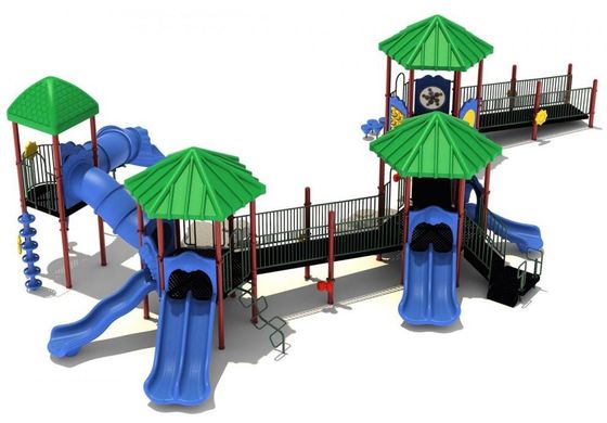 قیمت خوب OEM Outdoor Playground Equipment 3 In 1 Plastic Playhouse With Slide آنلاین