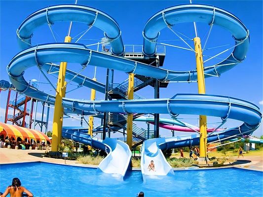قیمت خوب Hold Up 300kg Fiberglass Water Slides Outdoor Commercial Playground Games Ride آنلاین