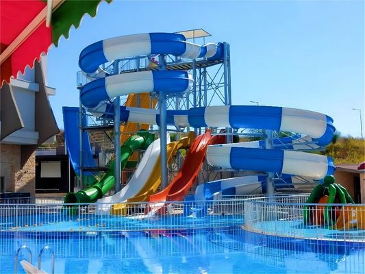 قیمت خوب OEM Outdoor Water Park Games Play Sets Swim Pool Tube Slide for Kids آنلاین