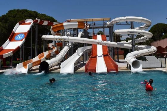 قیمت خوب 1 People Backyard fibreglass pool water slide 7m Width آنلاین