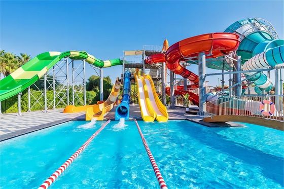قیمت خوب 12mm Fiberglass Water Slide For Kids Outdoor Commercial Water Park Swimming Pool Rides آنلاین