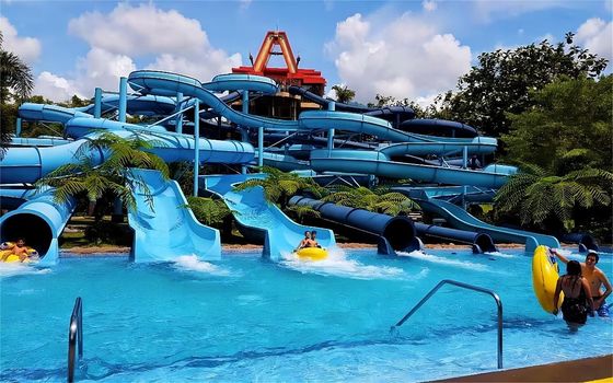قیمت خوب Outdoor Water Park Swimming Pool Fiberglass Slide 5m Height آنلاین
