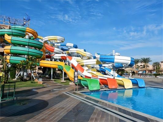 قیمت خوب Swimming Pool Fiberglass Water Slide For Kids  Commercial Theme Park Playground Amusement Rides آنلاین