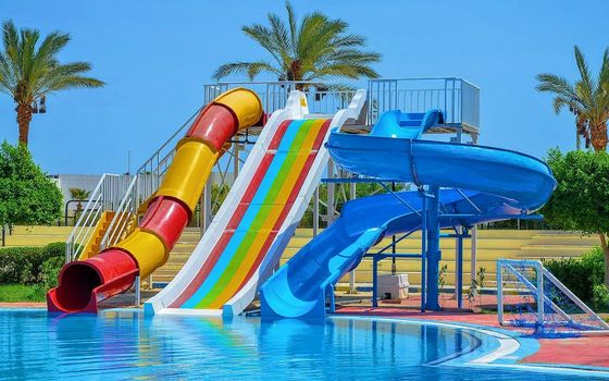 پارک آبي آبي بازي حرفه اي آبي فايبرگلاس اسلاید