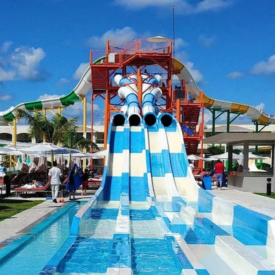 قیمت خوب Outdoor Fiberglass Water Park Slide with 6-8mm Thickness Customized Size and Over 10 Years Service Life آنلاین