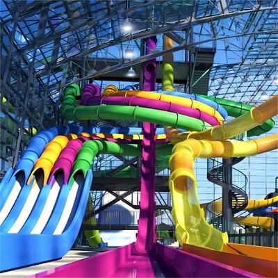 قیمت خوب Commercial Fiberglass Water Park Slide with 7.3m Height and Pool End for Kids and Adults آنلاین