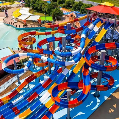 قیمت خوب Commercial Water Park Slide with Pool End Suitable for Kids and Adults Custom Fiberglass Slide آنلاین