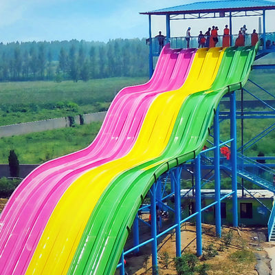 قیمت خوب Rainbow Racing Water Slide Fiberglass Material Service Life Over 10 Years Color Customized Use For Water Park Equipment Swimming Pool آنلاین