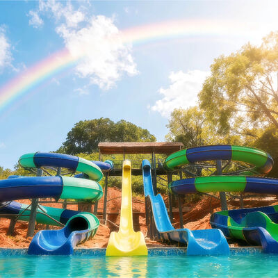 قیمت خوب آب اسلاید باز مارپیچی ترکیب فیبرگلاس سواری استفاده از بازی برای خانواده در فضای باز استخر شنا پارک آب طراحی سفارشی 2D آنلاین