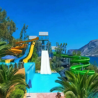 قیمت خوب Water Park Slide Outdoor Playground Equipment Fiberglass Combination For Home Swimming Pool Customized Design آنلاین