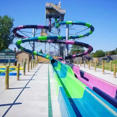Commercial Fiberglass Spiral Water Slide 0.82m Inner Width Use For Resort Hotels Inground Pools Water Parks Playground Equipment 100KG Capacity
