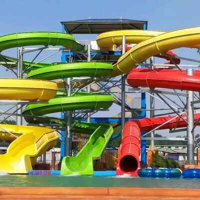 قیمت خوب Customized Aqua Park Inground Pool Slide Fiberglass Swimming Pool Water Slide Amusement Park Equipment Adult Children Games Over 10+ Years Service Life آنلاین