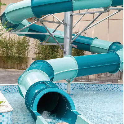 Closed Spiral Fiberglass Water Slide Colorful Multiple Combos For Teens Kids Customize Design For Swimming Pools