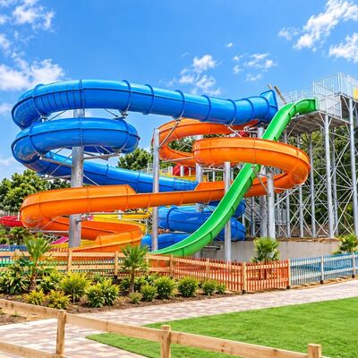 قیمت خوب Water Slide Combination Fiberglass Open Enclosed Multi Ride برای پارک های آبی online